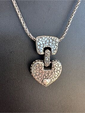Brighton Cafe Au Lait Silver Reversible Heart Necklace
